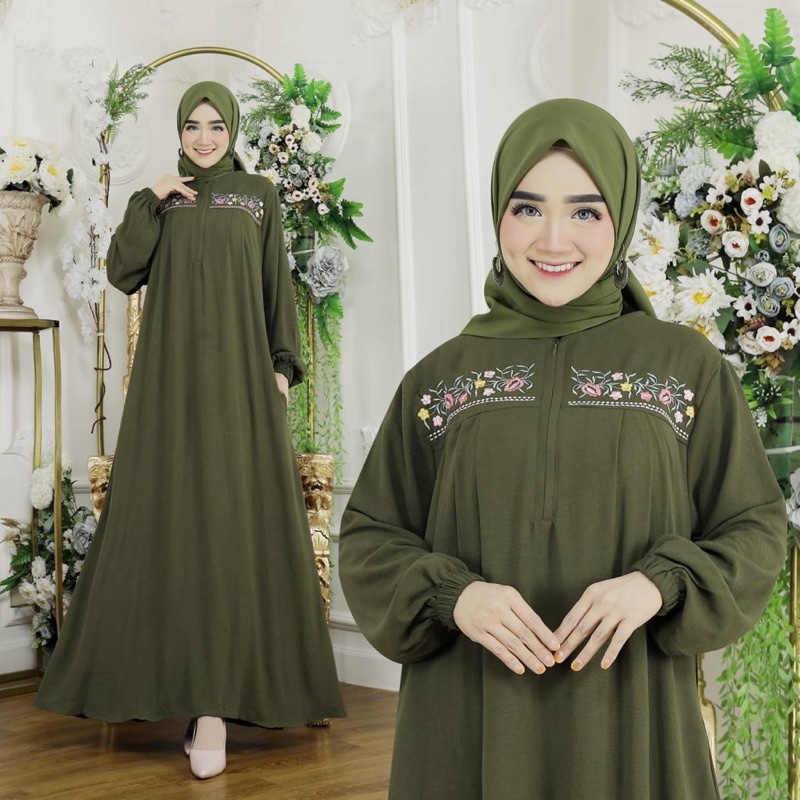 Gamis Crinkel Bordir