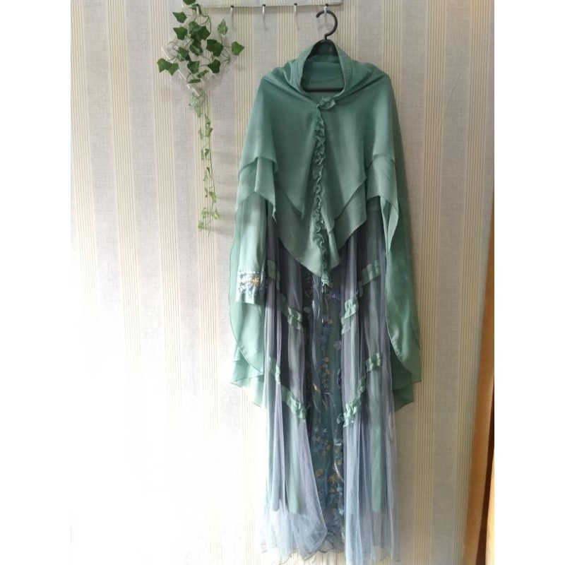 Preloved Gamis Pesta / Set Syar'i Mewah bukan Atelier Sisesa