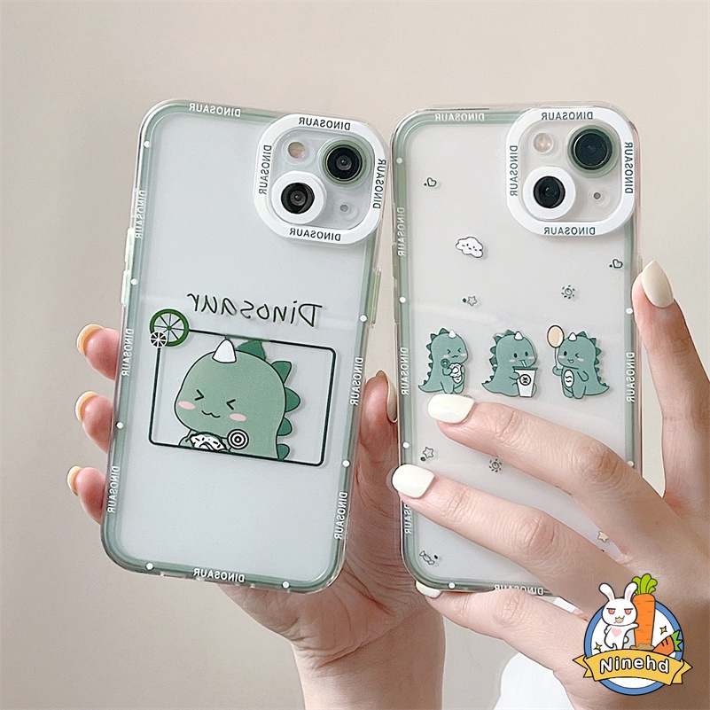 Soft Case Silikon Transparan Motif Dinosaurus Compatible for iPhone 14 13 12 11 Pro Max X Xr Xs Max SE 8 7 6 6s Plus Dinosaur Transparent Phone Case Anti-fall Clear Silicone Soft Case Shockproof Protective Cover