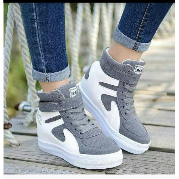 Boots & Ankle Boots Wanita Sepatu Cewek Sneaker Cewe Real Pic Abu Motif Sapi