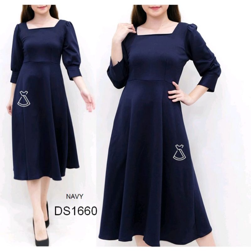 Dress pesta Dress Flare DS1660 Dress wanita Scuba S-XXXL