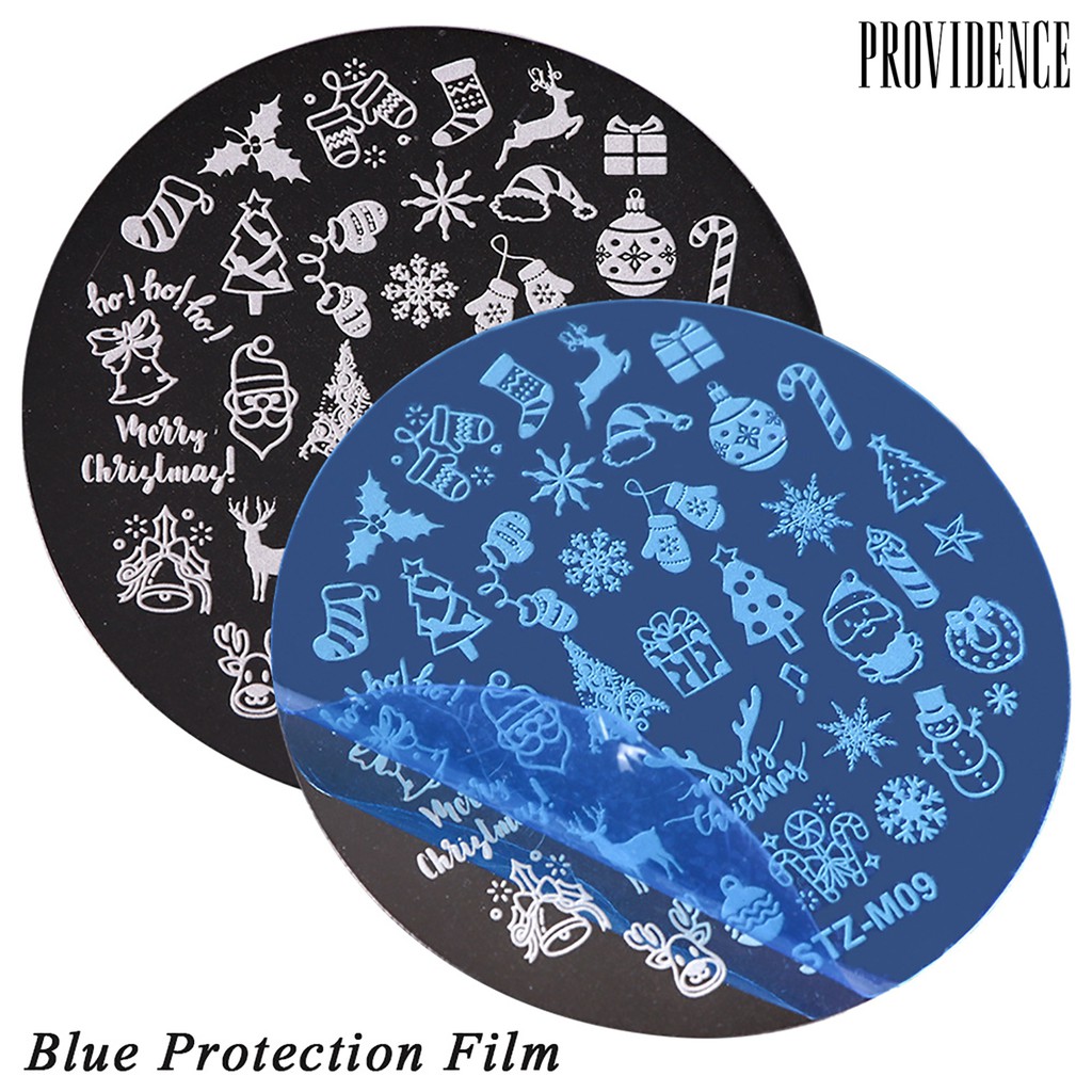 Providence 5Pcs Round Christmas Nail Art Stamping Plate Stamp Image Manicure Templates