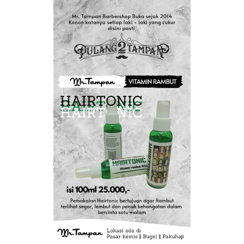 Hairtonic vitamin rambut pria dengan sensasi menthol dingin bikin segar