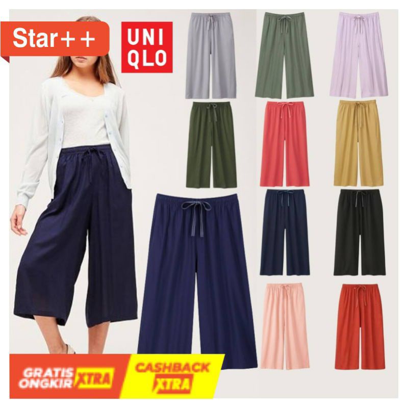 Celana Kulot Wanita UNIQLO Relaco Original Branded