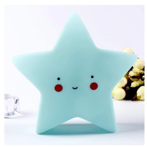 [TOSERBA_EMAK] - FGHGF Lampu Tidur Anak LED Light Cute Smiley Model Bintang - FGH01 - Blue