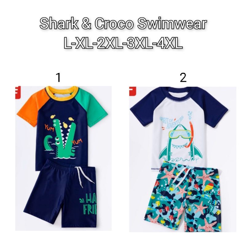 Baju renang Anak import, Baju renang bayi, Swimwear import shark