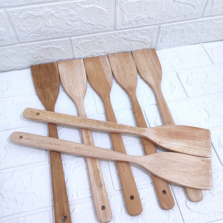 spatula sodet sutil kayu panjang 36 cm bahan super premium ujung rata