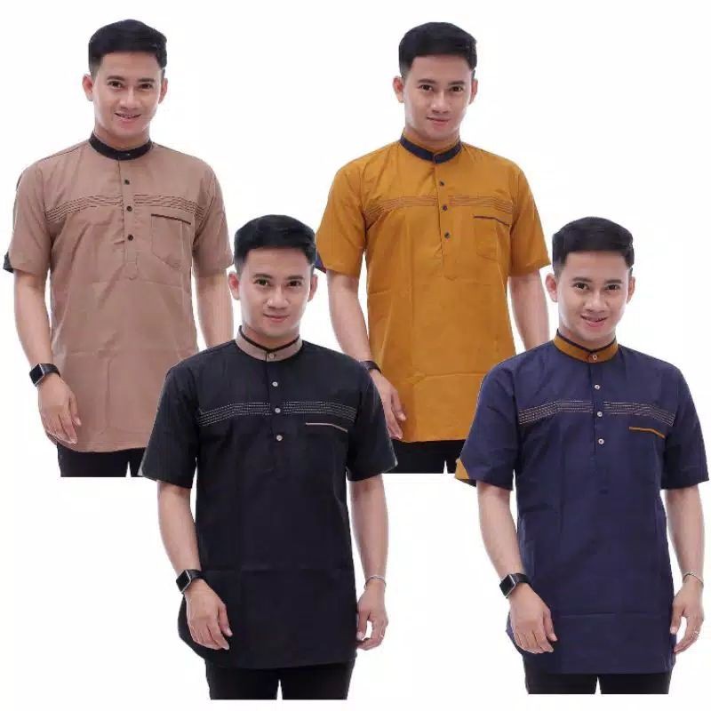 Baju Koko Kurta Dewasa Lengan Panjang Material Catton  Adem Serap Keringat