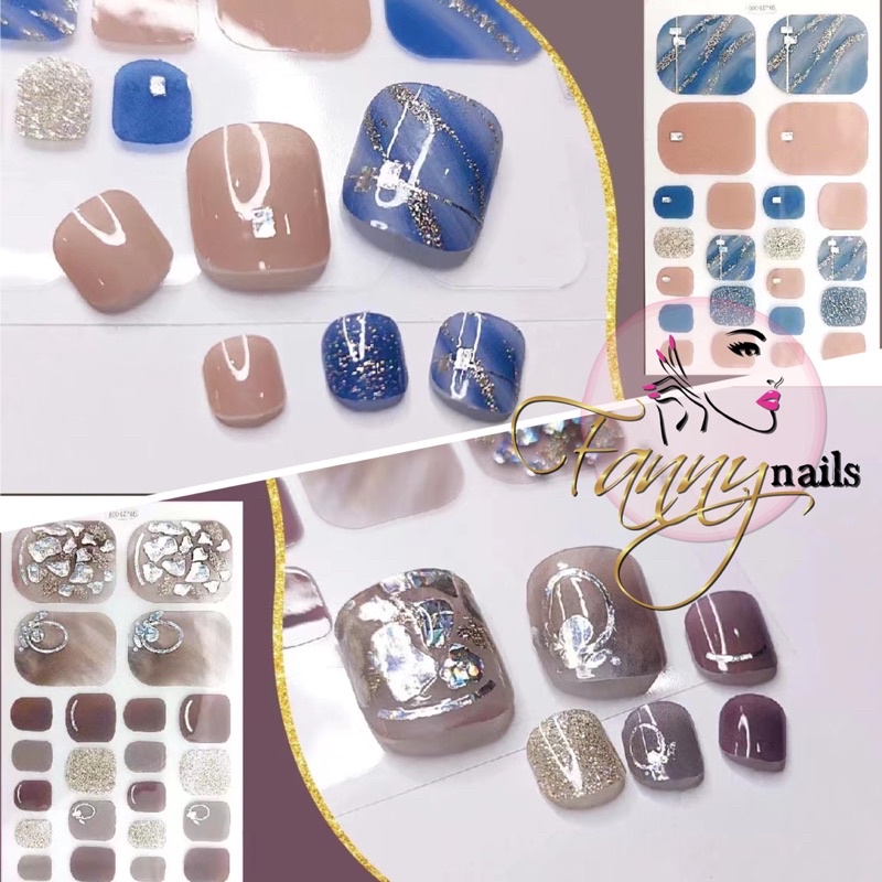 1 SET SEPASANG STIKER KUKU KAKI NAIL STICKER FEET TOE NAILS STIKER 3D TIMBUL PREMIUM DESAIN STIKER KUKU