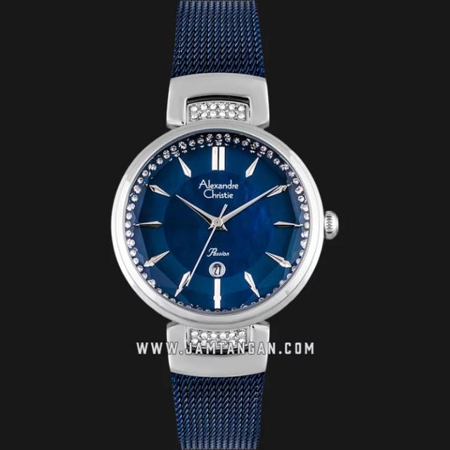 Alexandre Christie AC 2756 LD BTUBU Ladies Blue Mother of Pearl Dial Blue Stainless Steel
