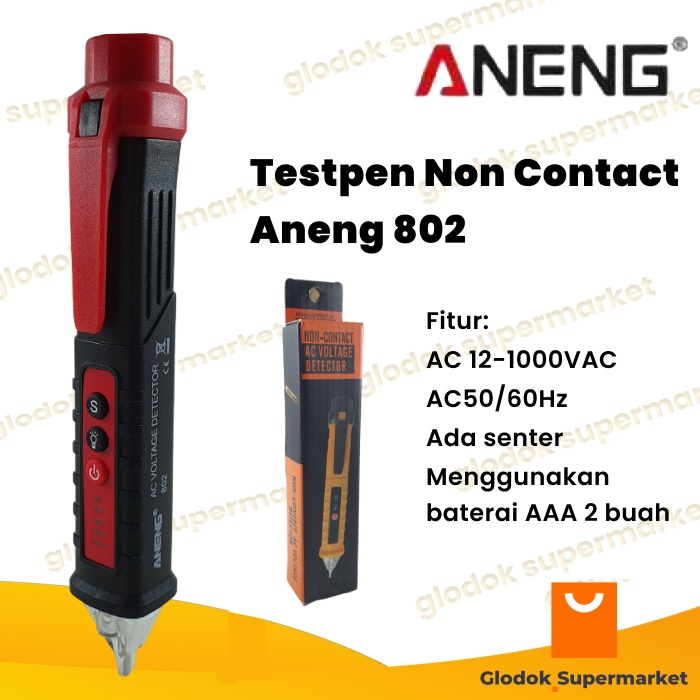 Testpen Non Contact Aneng Tespen Bunyi Buzzer AC Voltage Detector 802