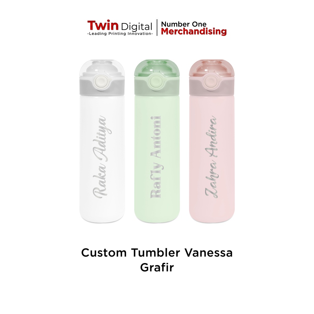 Jual Twindigital Tumbler Vanessa Vacuum Flask Custom Grafir Tumbler