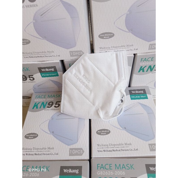 masker kn95 5ply 1box isi 10 pcs kawat luar