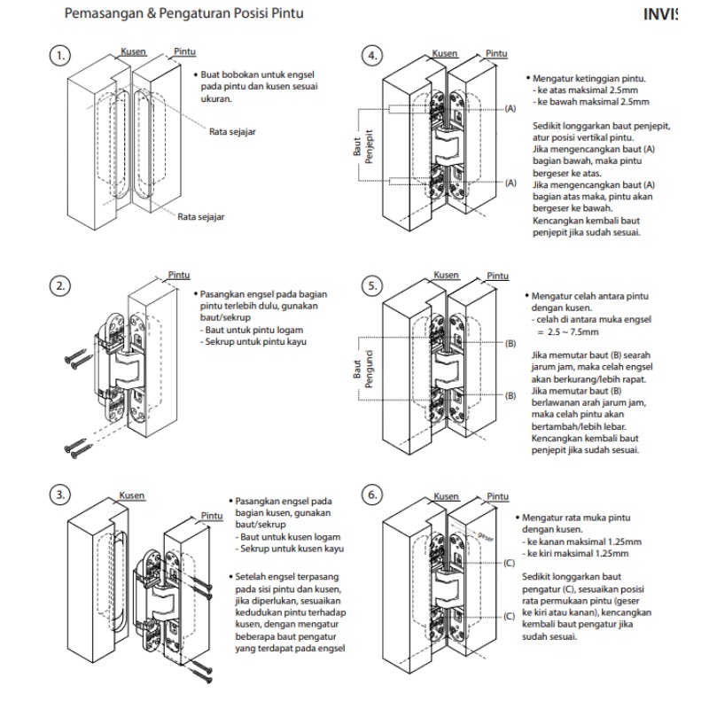 PALOMA IHP 802 INVISIBLE HINGE ENGSEL TANAM P80 SILVER NA SUPERALUM