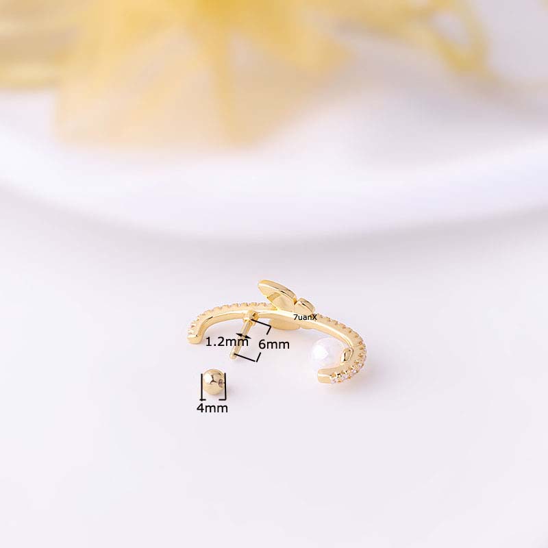 1 Pc Anting Stud Tindik Bentuk Kupu-Kupu Helix Enamel Bahan Stainless Steel 16g Untuk Wanita