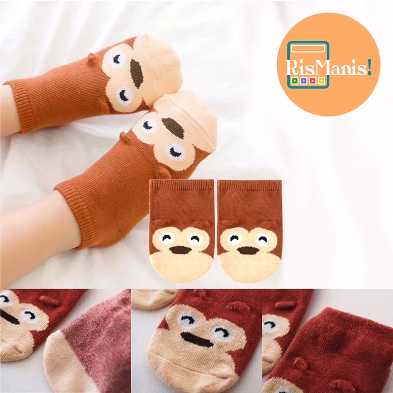 CUTE BABY SOCKS - Kaos Kaki Bayi Buah Hati Motif Hewan Aneka Warna Lucu All Size Lembut Nyaman