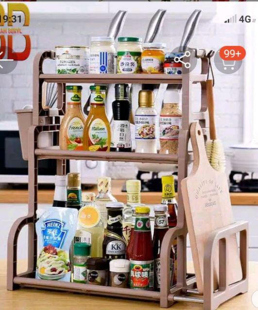 3 Susun Rak Bumbu Dapur Serbaguna