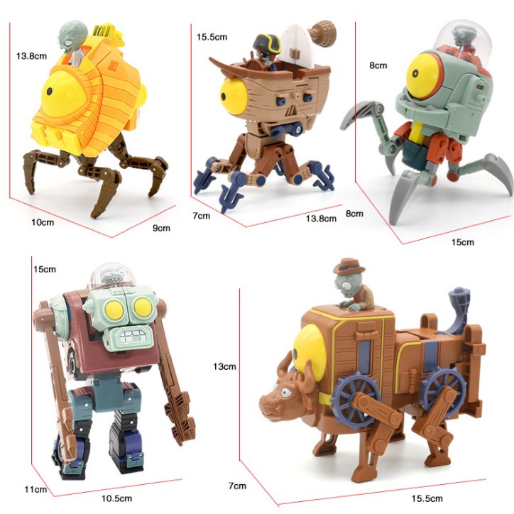 J3 - Mainan Plants vs Zombies Toys Deformation Robot King Kong Zombie