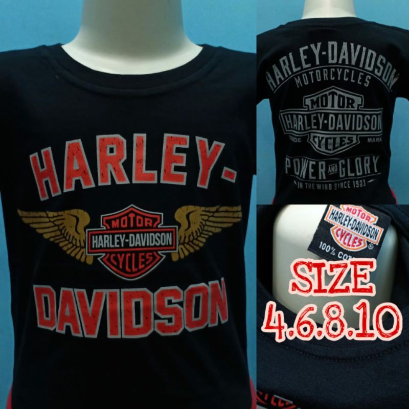 Kaos Harley Davidson Anak Pria/Wanita Lengan Pendek