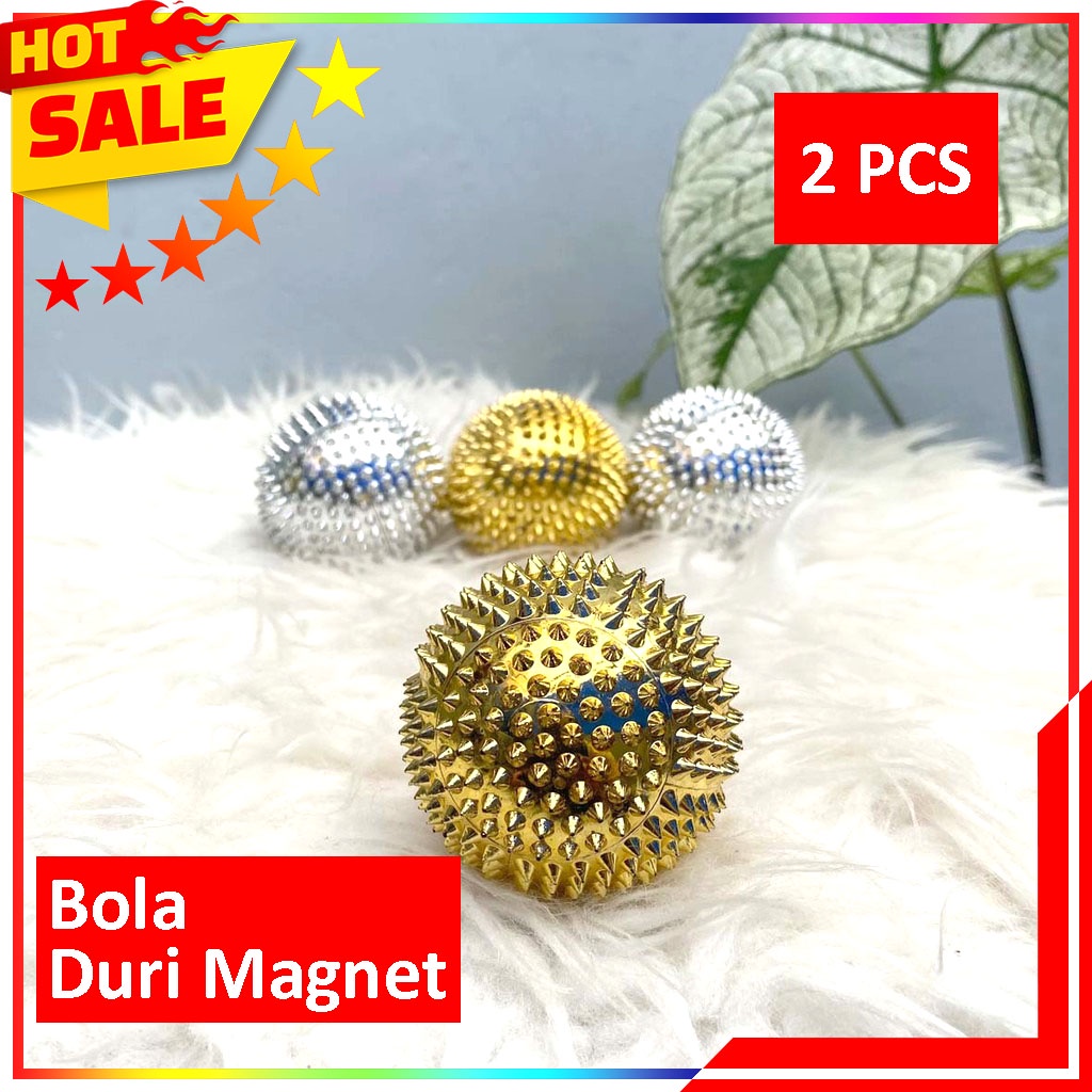 2 Pcs Bola Pijat Akupuntur Terapi Tangan / Bola Duri Magnet Refleksi Pijat Kesehatan Kecil - 2Pcs