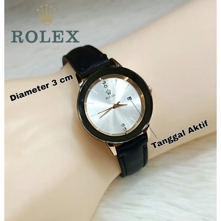 promo Jam Tangan Pria / Wanita Murah Rolex Strap Kulit Y5680 Free Baterai & Box ( BAYAR DITEMPAT - C