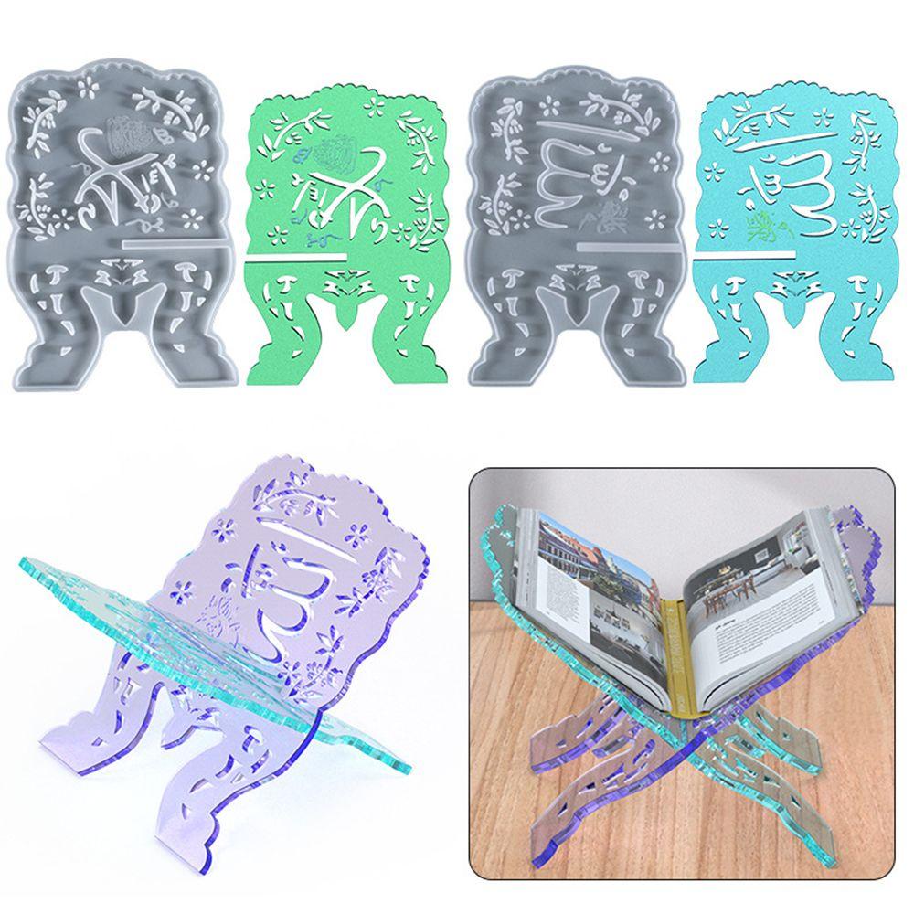 TOP Hollow Scripture Book Stand Home Decoration Epoxy Casting Silicone Mould Reading Book Shelf