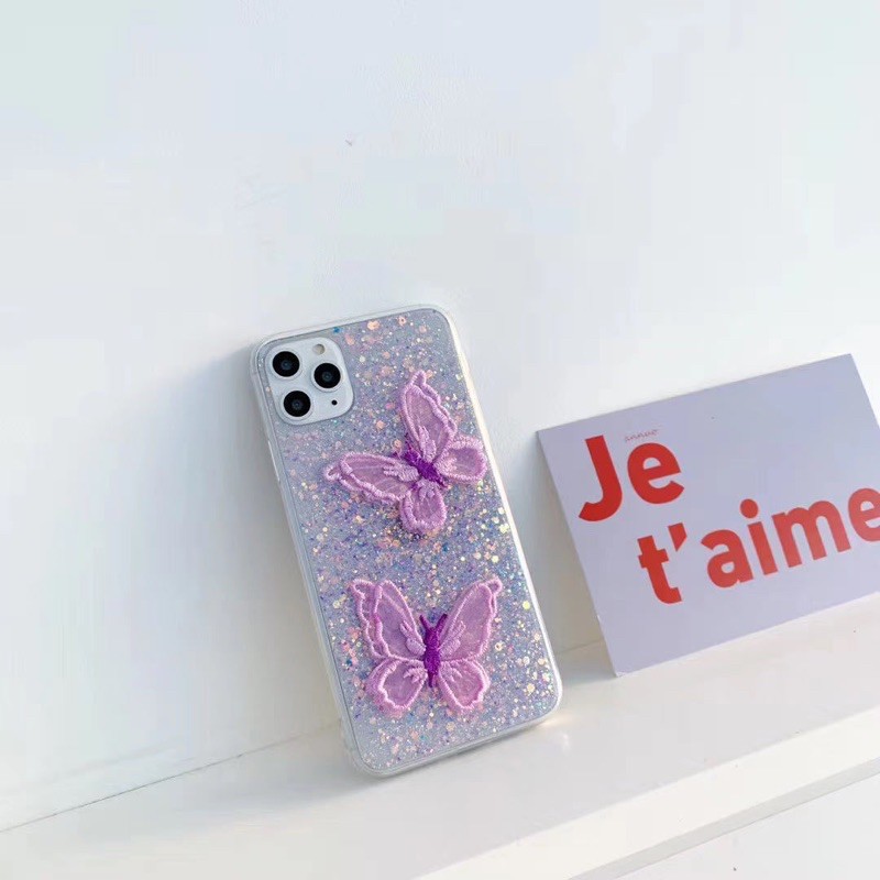 Butterfly Full Glitter Case Iphone 12 11 Pro Max Oppo a15 Reno 2 3 4 4f 5 Pro Samsung s21 S21 Ultra