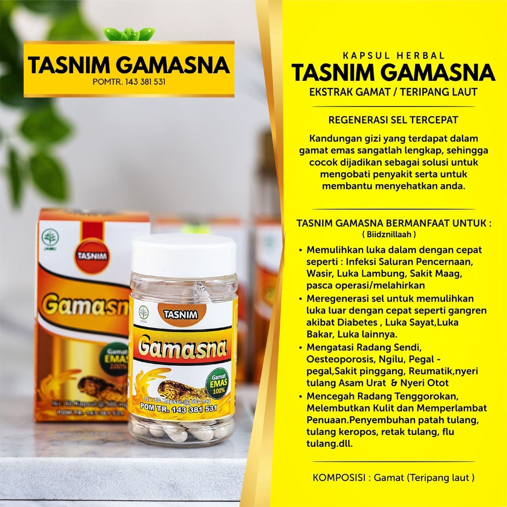 Obat Herbal Atasi Infeksi Pencernaan Kapsul Tasnim Gamasna