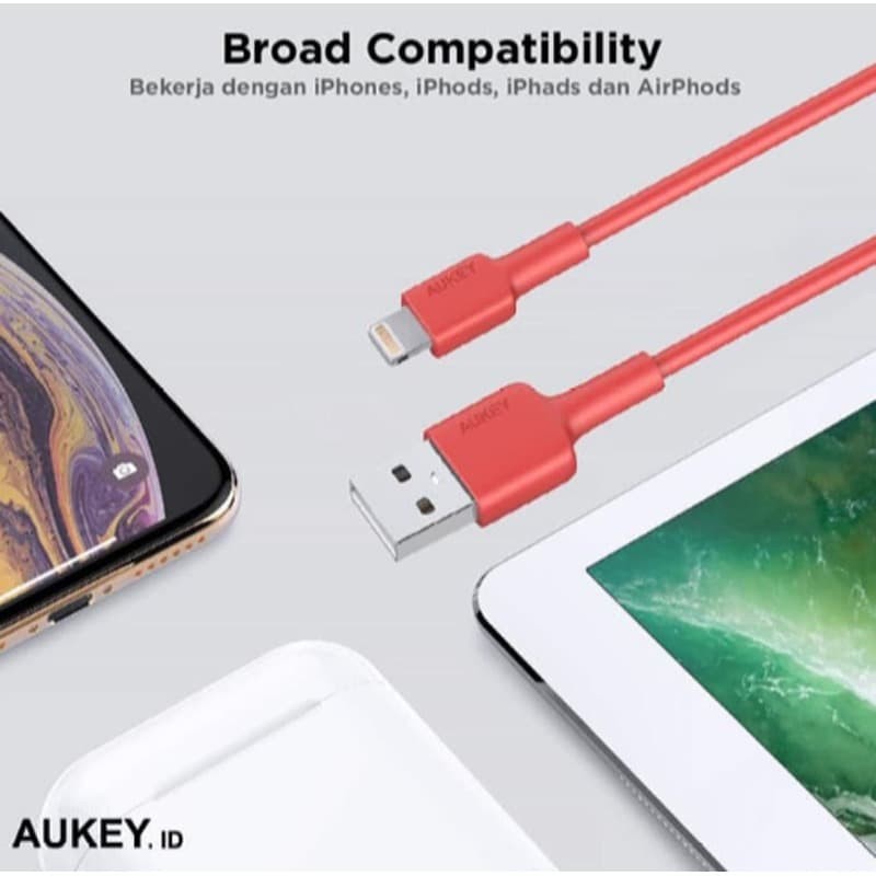 Aukey Lightning Cable Braided Nylon MFI CB-AL1 Apple 1.2 Meter