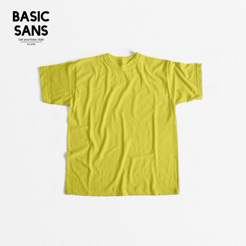 BASIC T-SHIRT YELLOW SOLID UNISEX PRIA WANITA