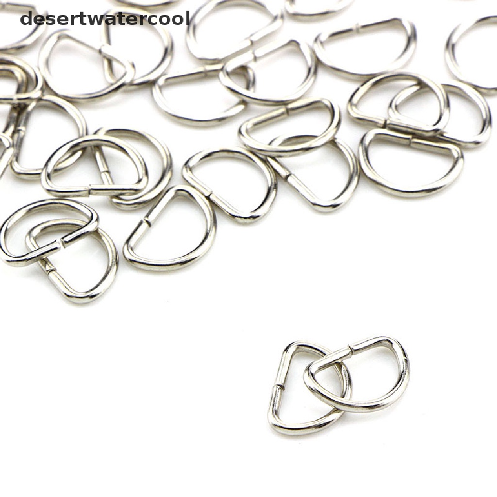 Deid 10Pcs Ring D Bahan Metal Untuk Pakaian / Tas / Dompet / Sabuk