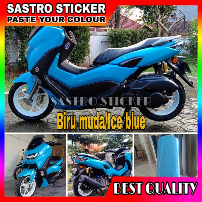 Sticker skotlet motor biru muda/ice blue stiker biru langit