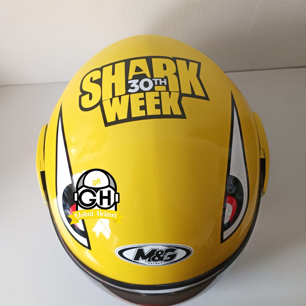 HELM EVOLUTION SHARK WARHAWK YELLOW HALF FACE MODEL GM