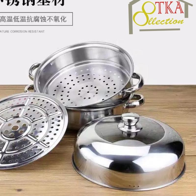 ❊ PANCI KUKUS 3 SUSUN Stainless Dandang Steamer PANCI KUKUS 3 SUSUN Stainless Dandang Steamer ♠