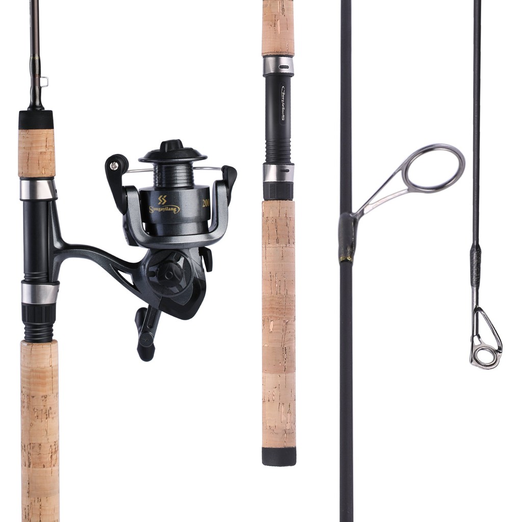 Pancing Set 1.8m joran pancing UL/L/ML Spinning Fishing Rod 2 Sections Fishing Reel 1000-4000 Series 5.2:1 High Speed Max Drag 10kg