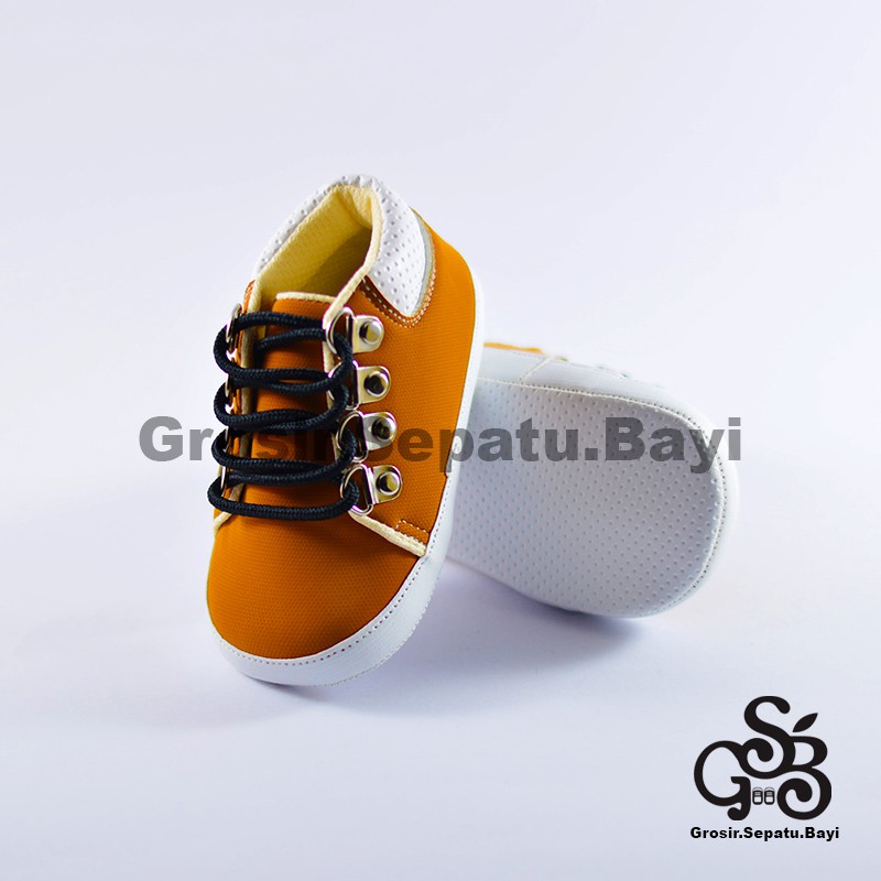 sepatu bayi baby shoes prewalker laki laki umur 2 sampai 14 bulan model edgy tali warna Tan