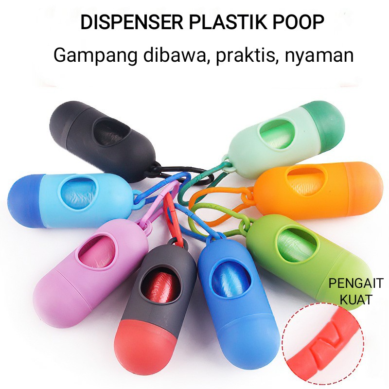 Poop Dispenser Anjing Kucing / Plastik Kotoran Plastic Bag / Wadah Pup Saat Jalan Keluar