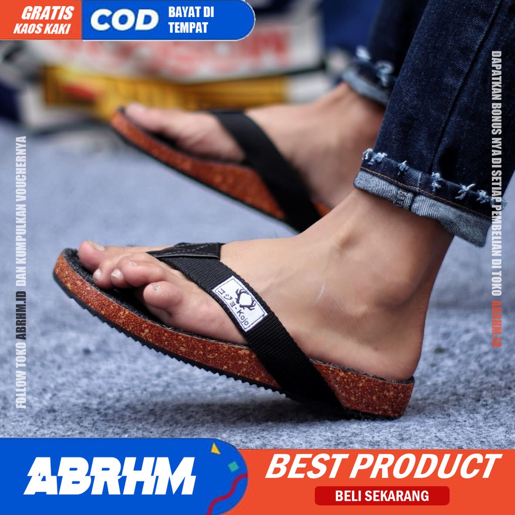 ABRHM x SORA Sandal Slide Pria Sandal Slop Pria Ori Distro Sendal Selop Cowok / Cowo Keren Kekinian