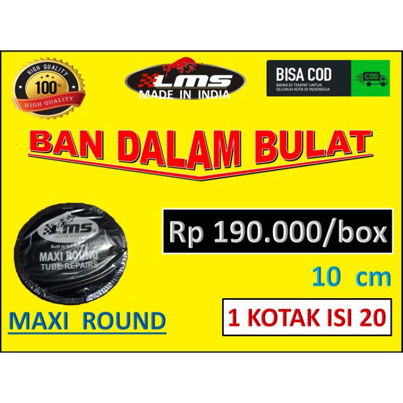 1 box maxi round,LMS the bestpatch tire repair,tambal tip top,tambal ban dingin tanpa bakar