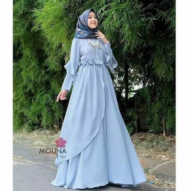 Mauna dress baju gamis pakaian wanita fashion muslim