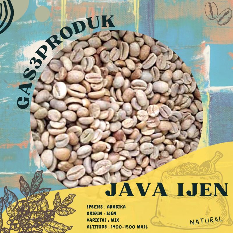 

Green Bean Biji kopi Arabika arabica Java Ijen proses Natural Grade 1