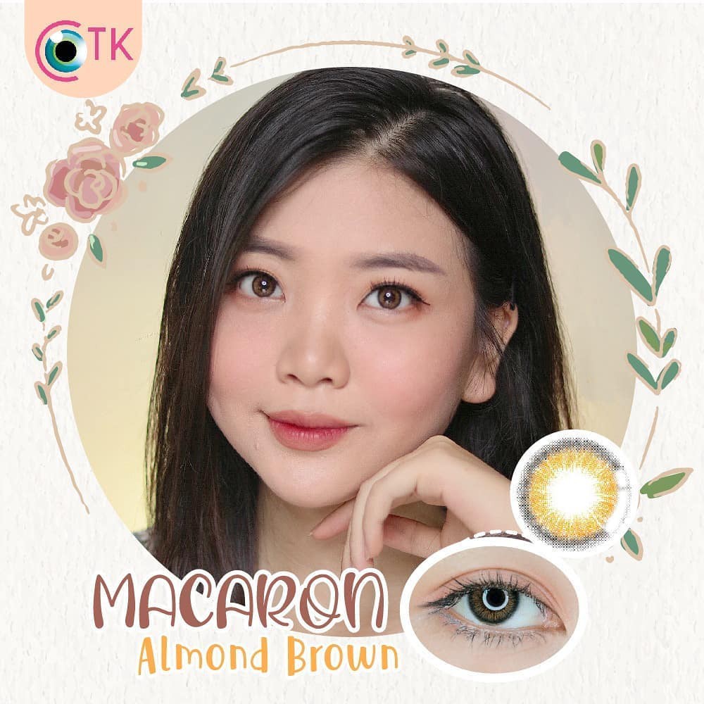 SOFTLENS MINUS DAN NORMAL SWEETY MACARON ALMOND BROWN 14.5mm (0.00 sd -6.00) GRATIS TEMPAT SOFLEN