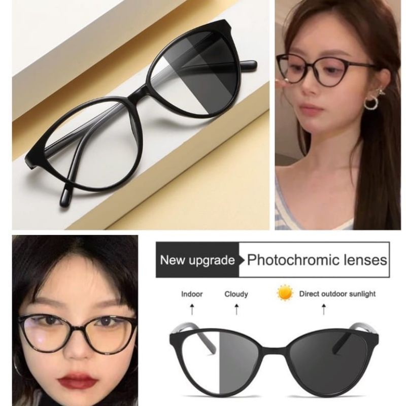 Medan termurah KD012 korean style Kacamata Photocromic wanita/kacamata anti radiasi fashion cat eye