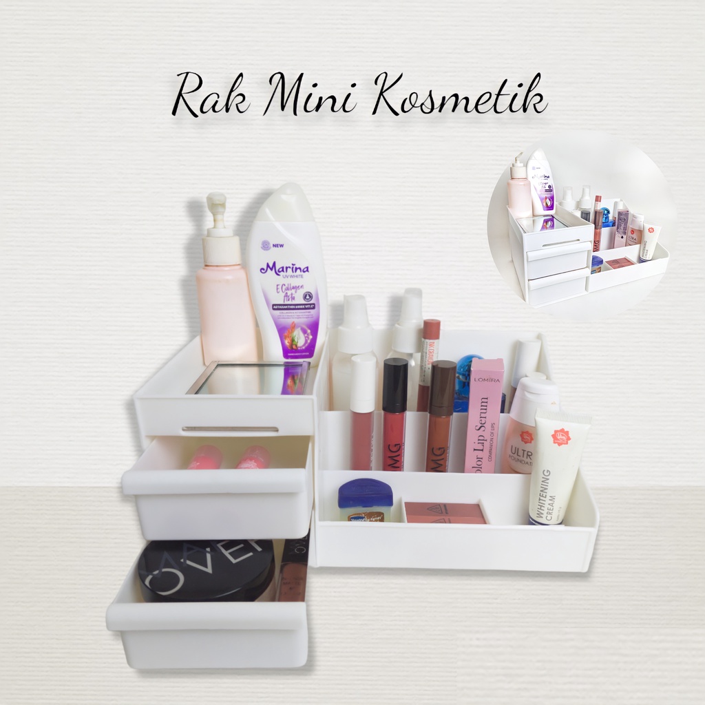 Rak Kosmetik  DOMY/ Cosmetic Storage Drawer / Kotak Penyimpanan Makeup Organizer / Rak Kosmetik TRIJ