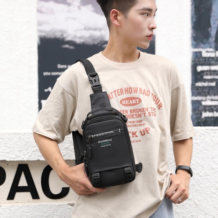 Tas Selempang Pria Tas Kanvas Tas Sling Bag HAOSHUAI ORI 100% - (HSFF)