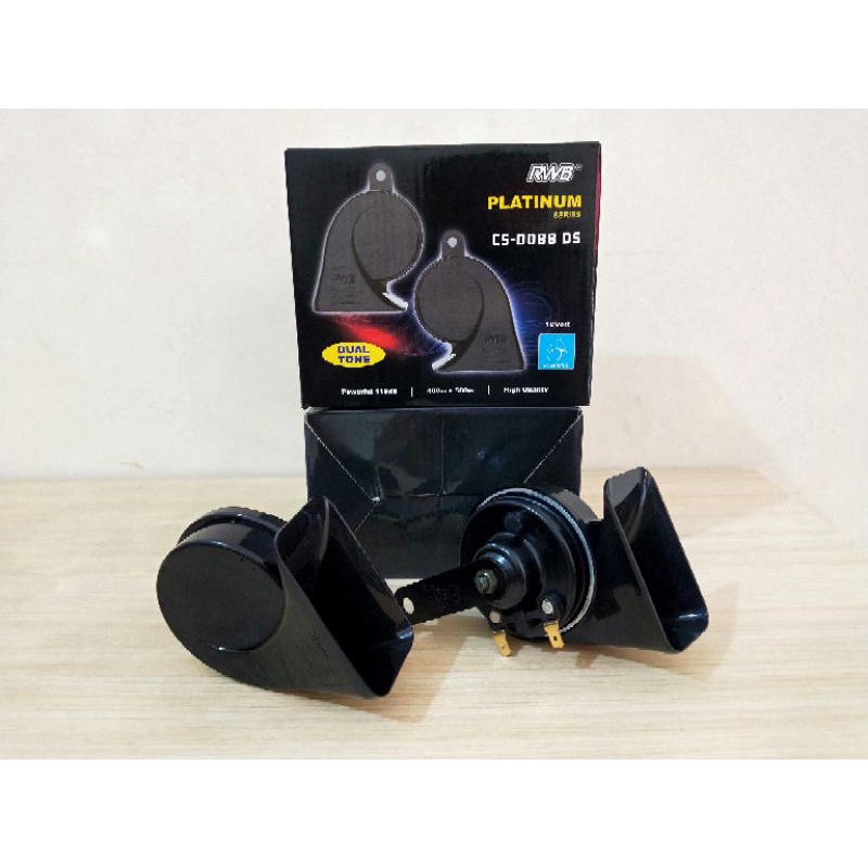 Klakson mobil keong platinum series 12 volt.merek RWB CS-D088 dual tone universal.