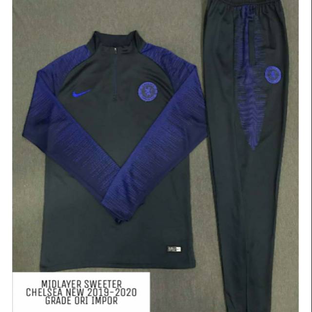Midlayer Tracksuit Chelsea Home Training Sweeter 2019-2020 New Grade Ori Impor