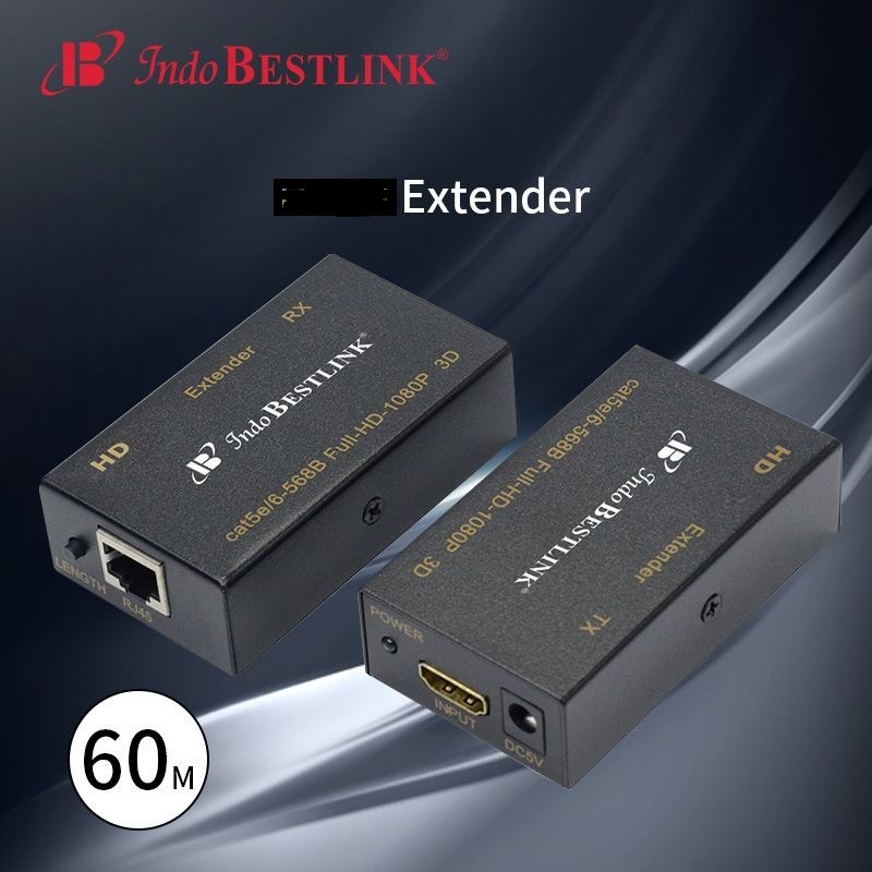 Hdtv Extender over single rj45 60m cat 5e 6 6e 1080p Full HD adapter - Hdtv to lan 60 meter adaptor