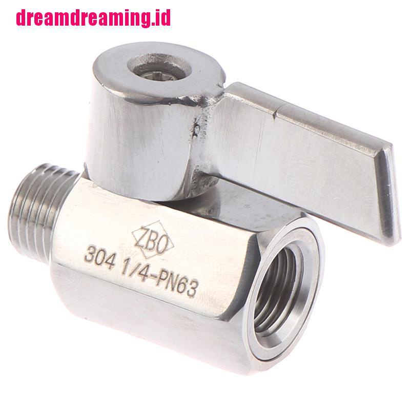 Katup Bola Mini Bahan Stainless Steel 304 Ukuran 1 / 4 Inch NPT Male X Female