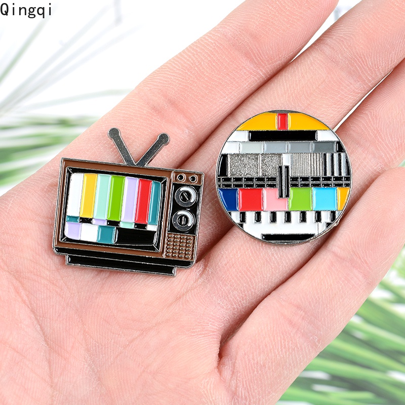 Bros Pin Enamel Desain Kartun TV Meme Old TV Untuk Kerah Jaket Denim